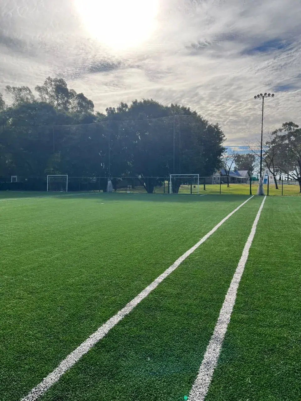 Wide view of the Araoz Futbol field